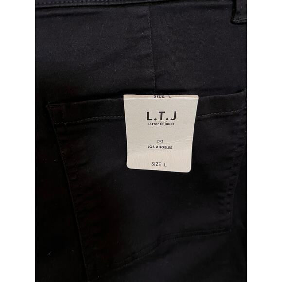 L.T.J Letter To Juliet Women's Crop Zip Ankle Utility Joggers in Black Sz L NWT - Picture 7 of 12